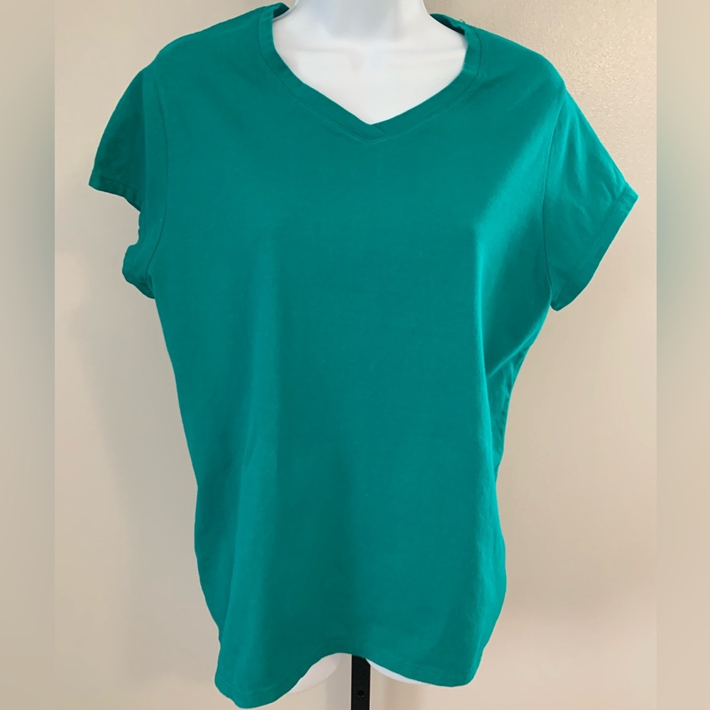 Champion Green V-Neck Women's Tee